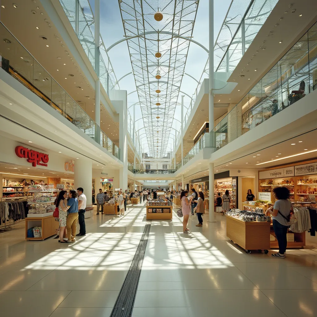 Interior de una tienda minorista moderna y concurrida en Argentina